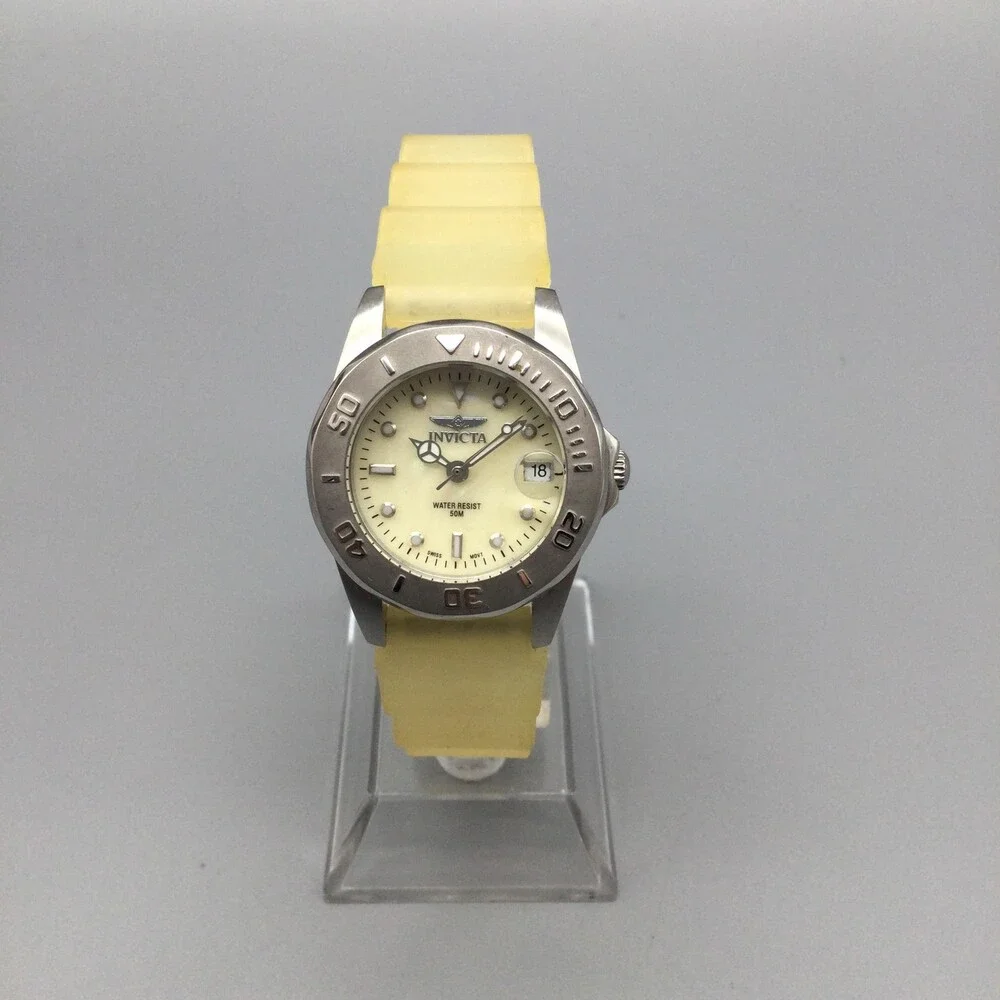 Invicta Stainless Steel Women's Watch with Yellow Dial and Strap - Picture 2 of 12